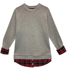 Classic Plaid Layered Sweatshirt