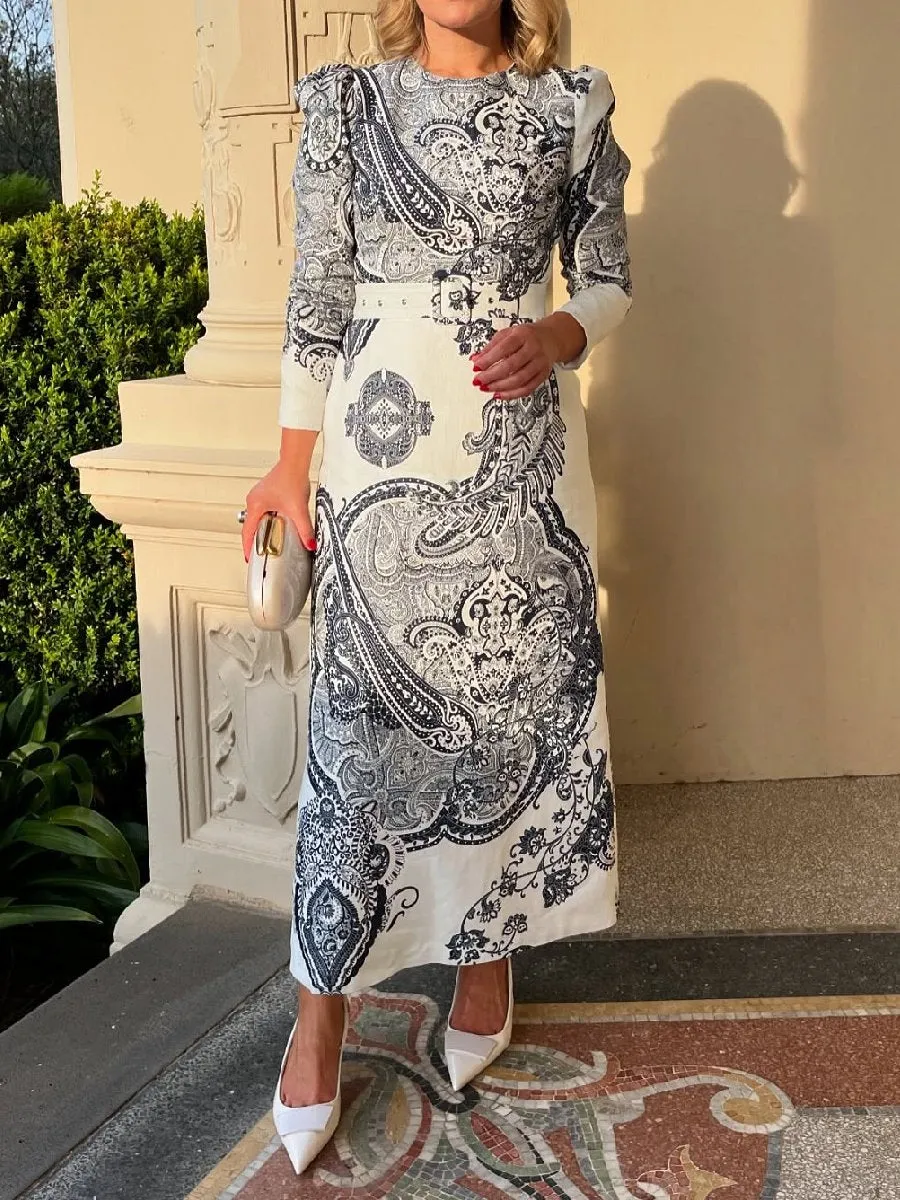 Classy Paisley Pattern Maxi Dress