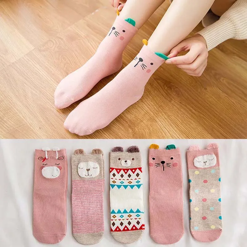 Cotton Unicorn Kitty Socks Pack (5 pairs)