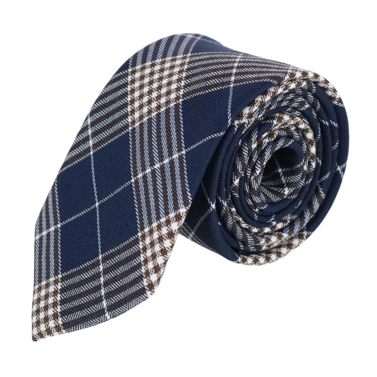 CTM® Men's Navy Cotton Checkered Tie