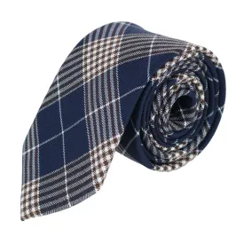 CTM® Men's Navy Cotton Checkered Tie