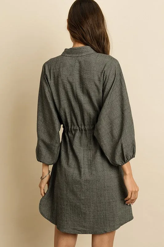 DOLMAN SLEEVE SHIRT DRESS