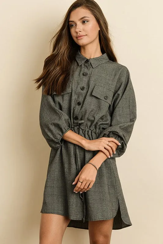 DOLMAN SLEEVE SHIRT DRESS