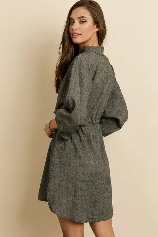 DOLMAN SLEEVE SHIRT DRESS