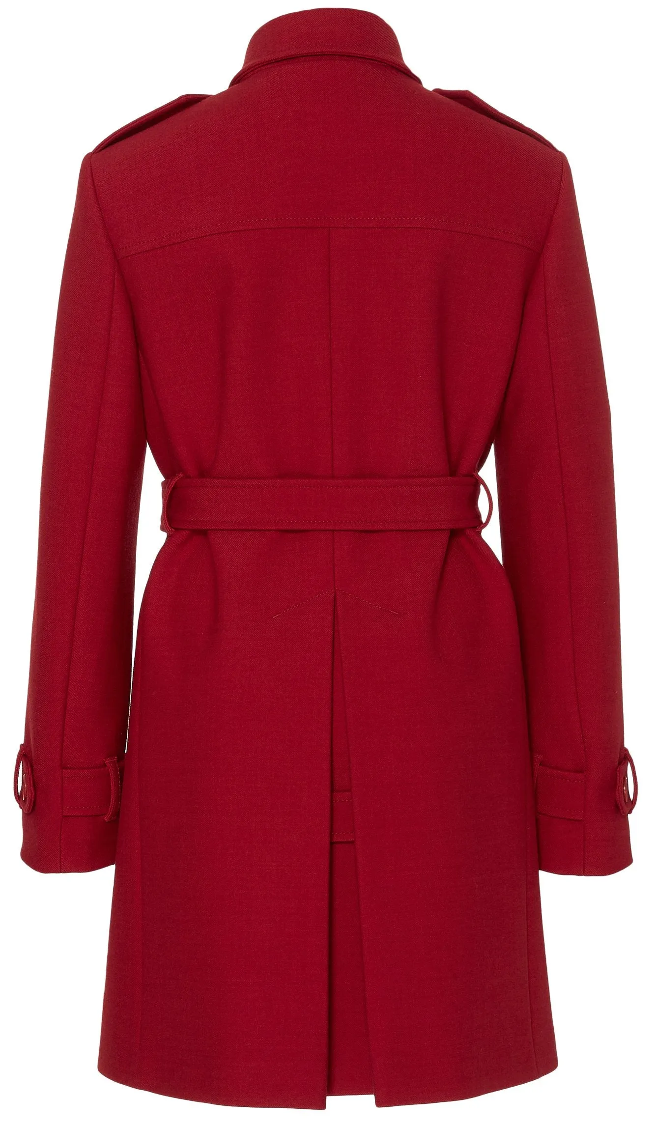 Double Cotton Wool Twill Coat, Red