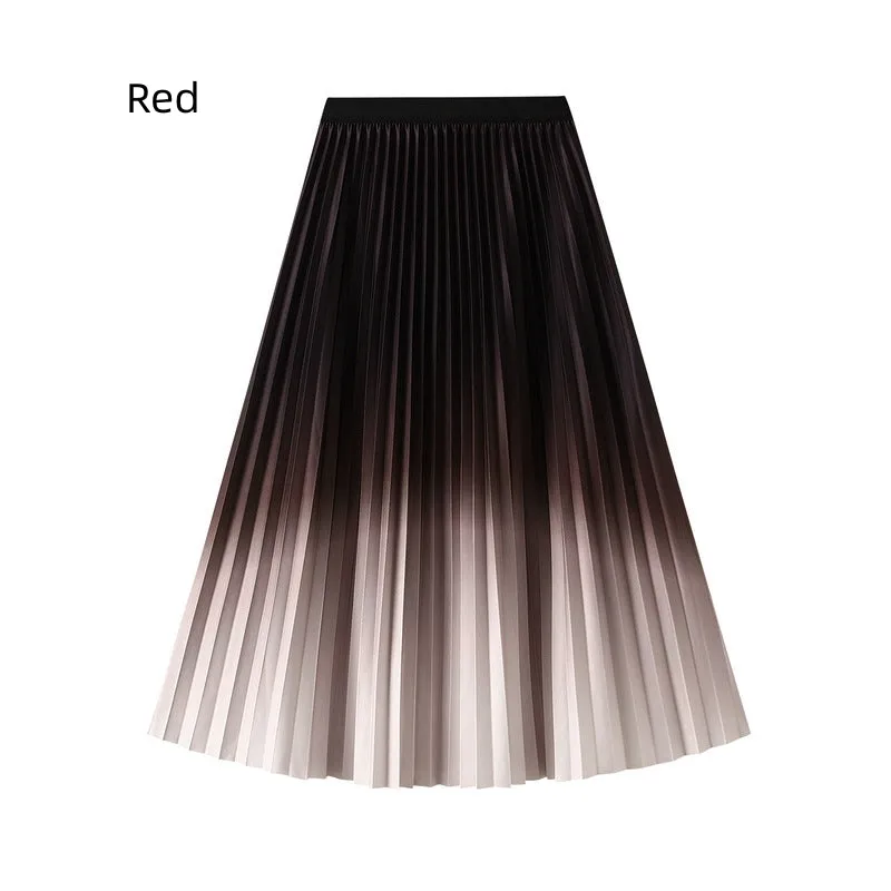 Elastic Waist Gradient Skirt