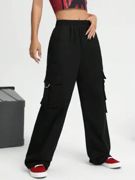 Elastic Waist Long-Length Woven Pants