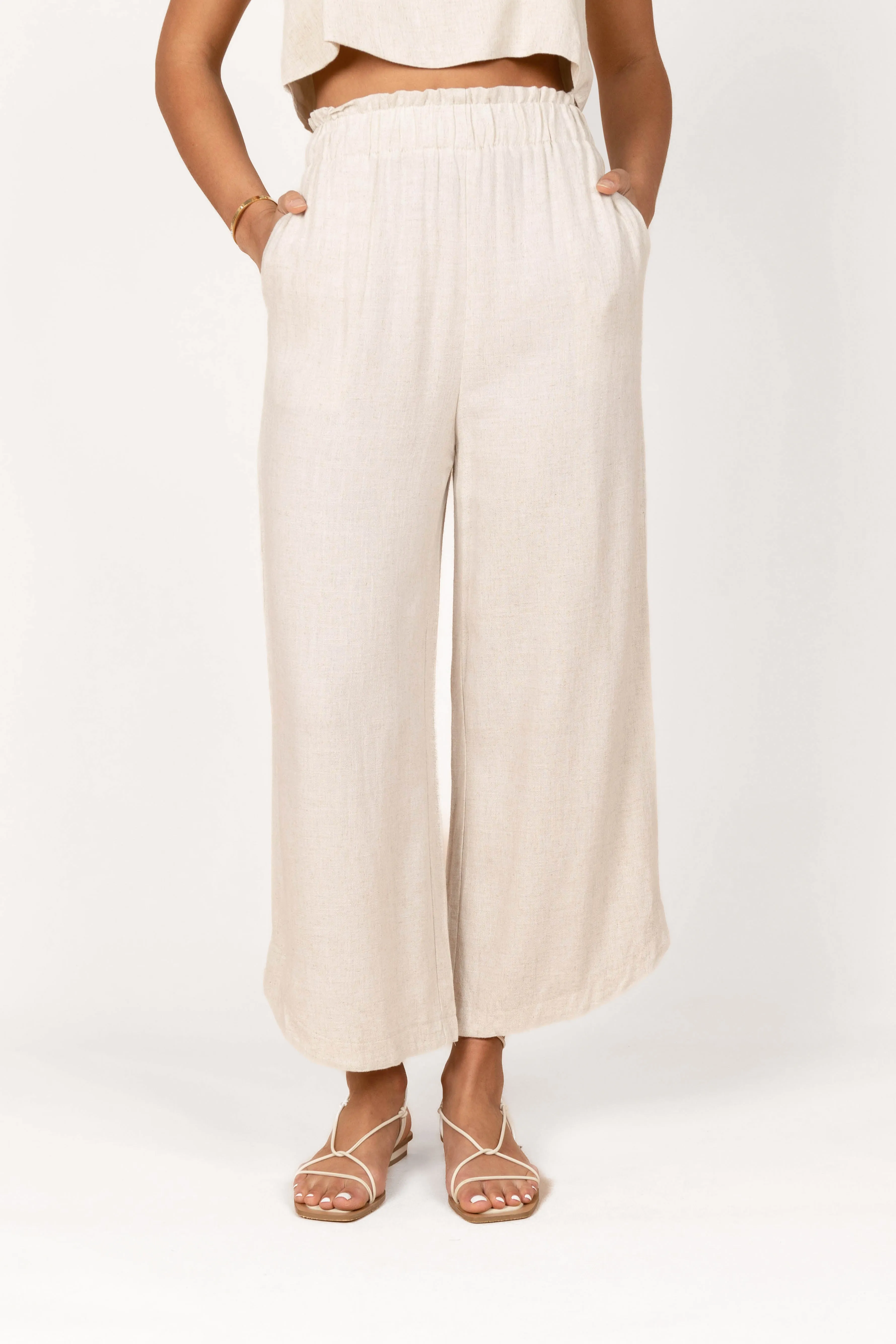 Eleanor High Waisted Pants - Beige