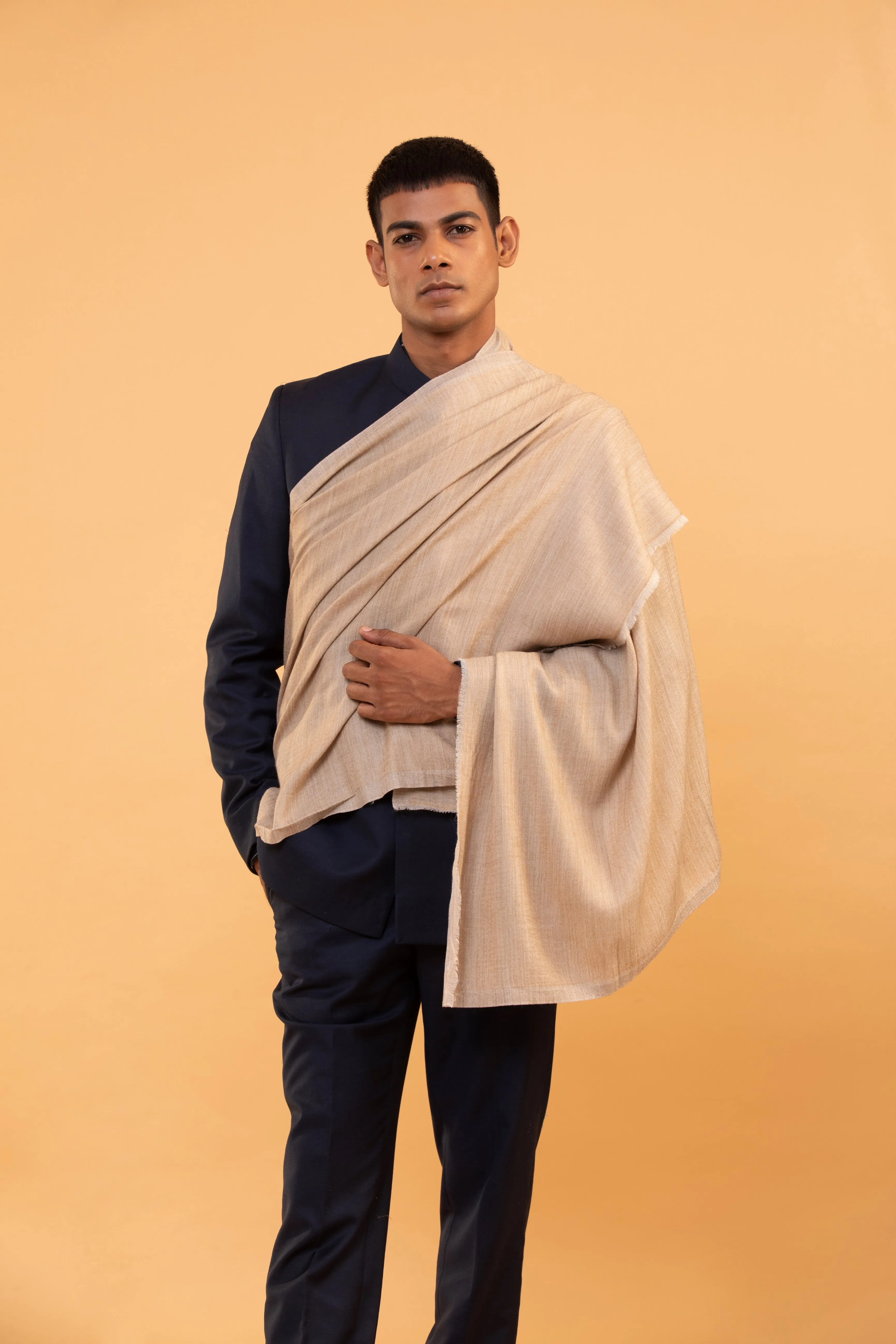 Exclusive Brown Fine Wool Shawl for Men - Solid and Stylish