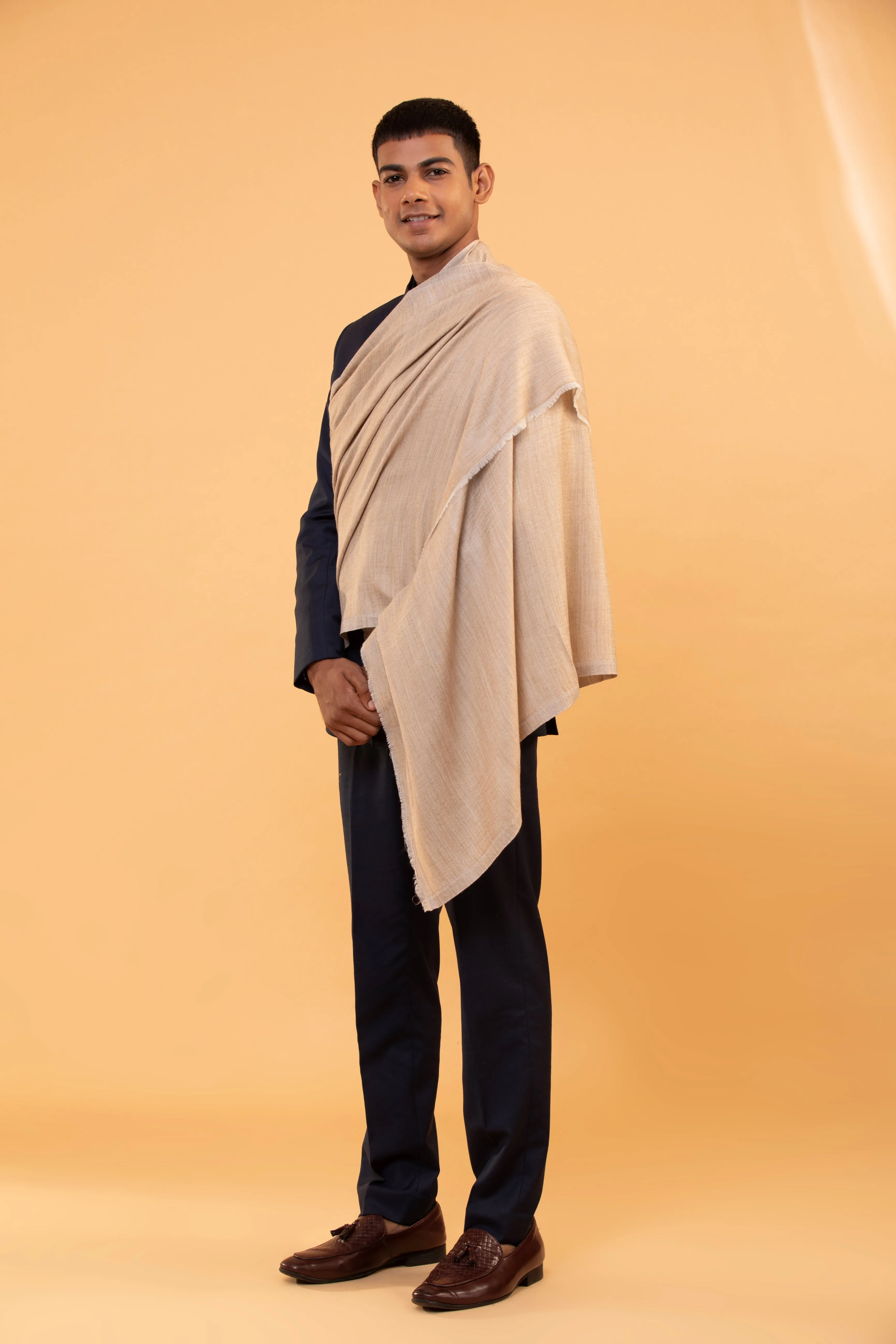 Exclusive Brown Fine Wool Shawl for Men - Solid and Stylish