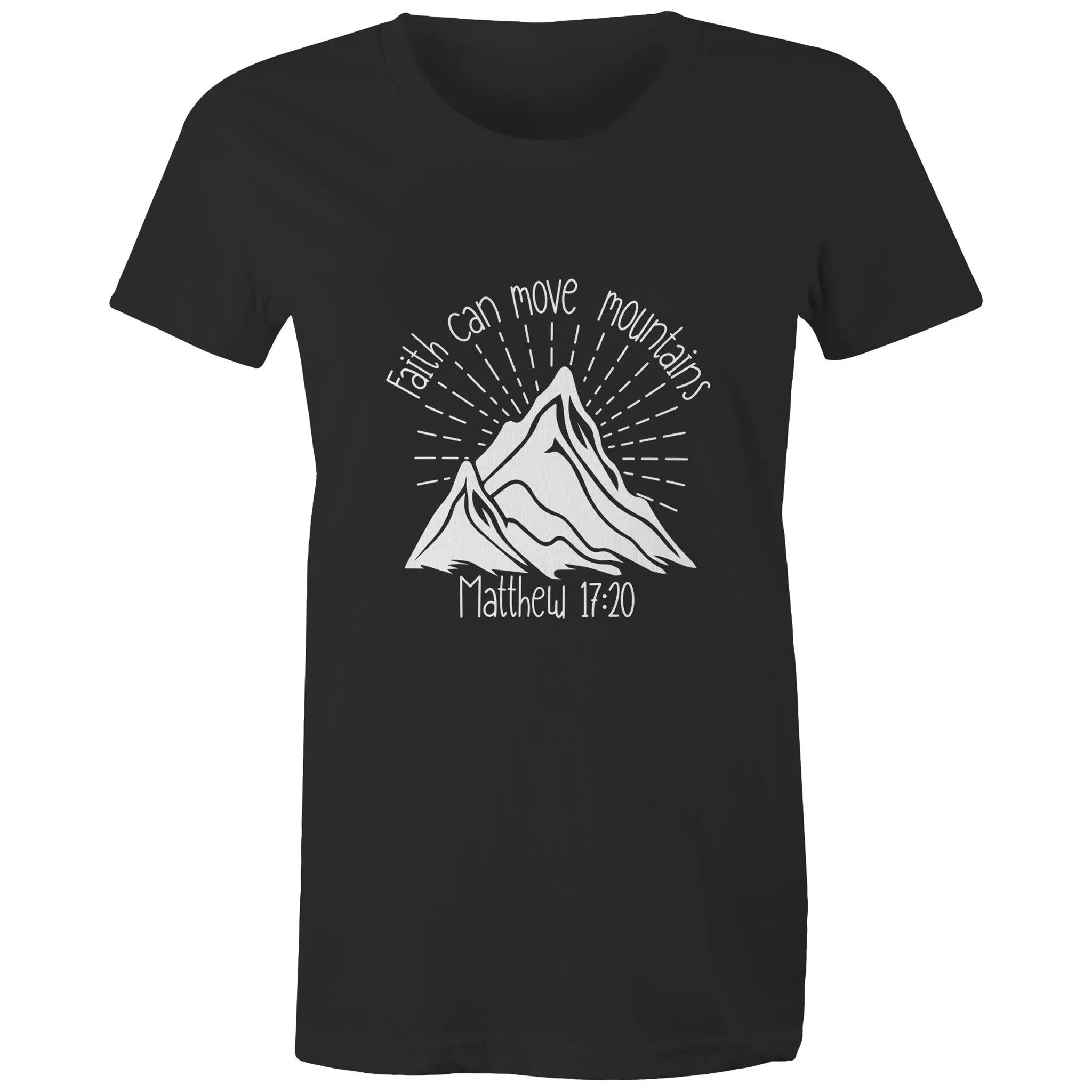 Faith Can Move Mountains Women's Maple Organic Tee