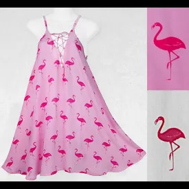 Flamingo Lace Up Dress