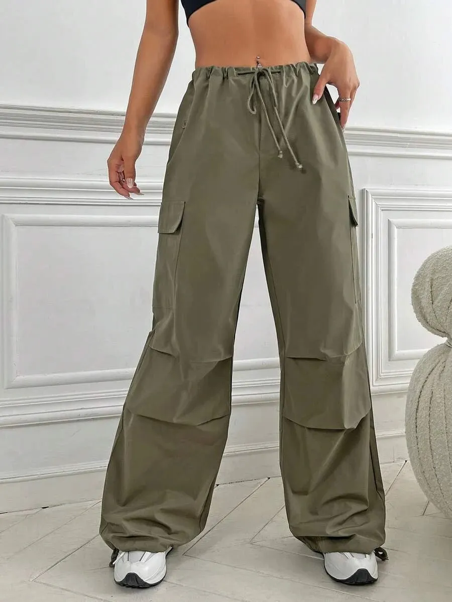 Flap Pocket Side Waist Pants