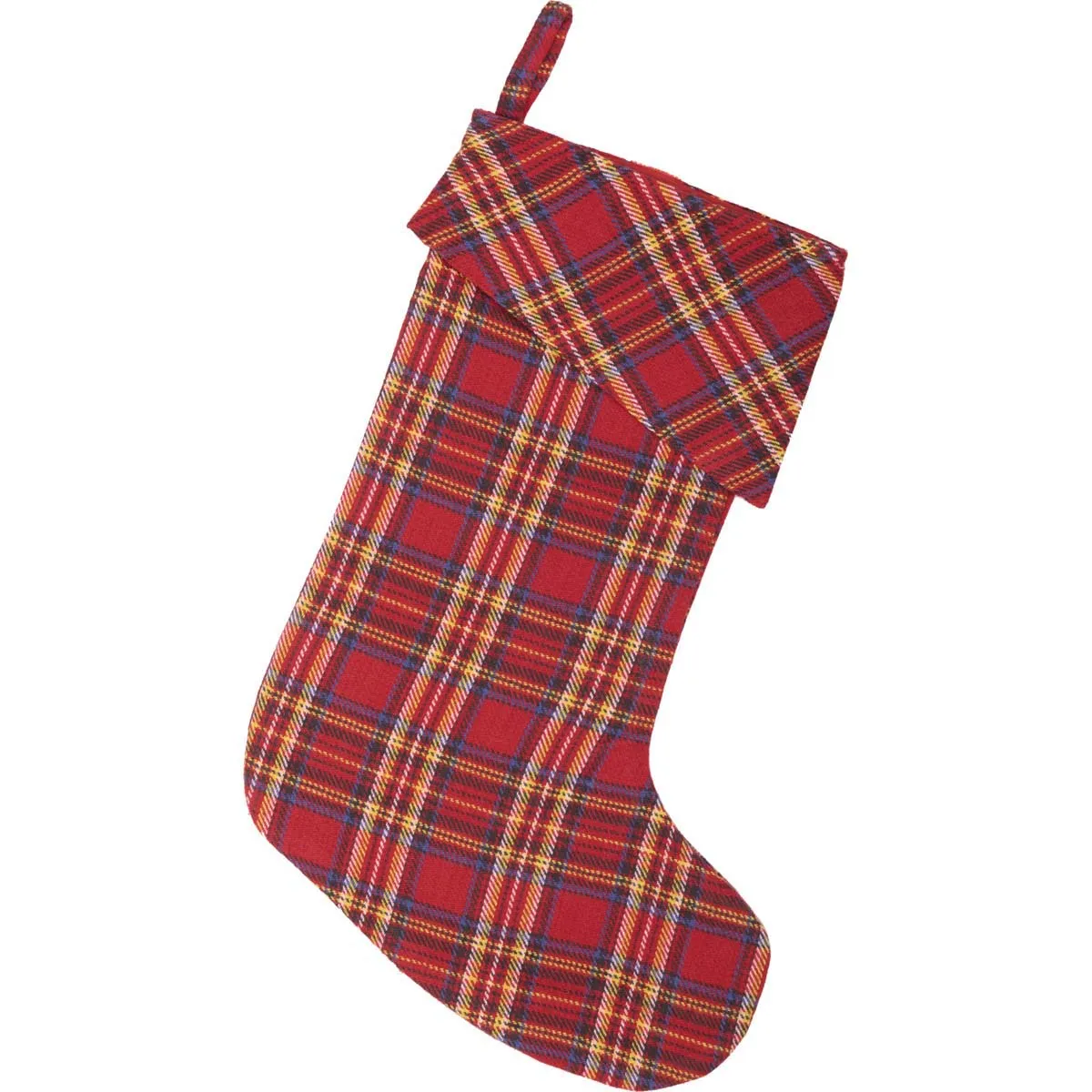 Galway Rustic Red Plaid Textured Cotton Christmas Stocking Decor VHC Brands