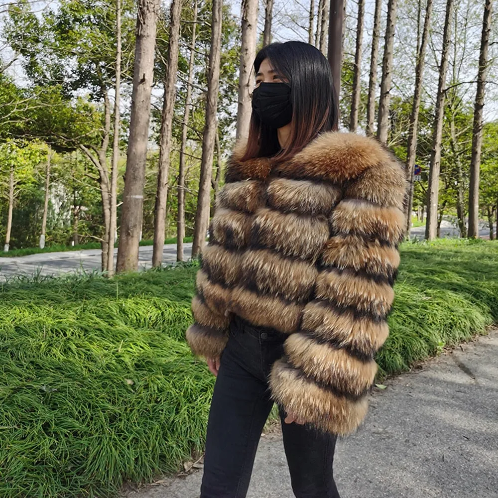 Genuine Women's Short Real Fox Fur Vests, Coats & Hooded Jackets