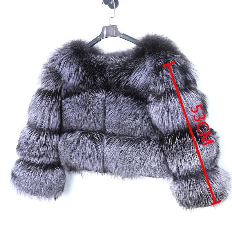 Genuine Women's Short Real Fox Fur Vests, Coats & Hooded Jackets