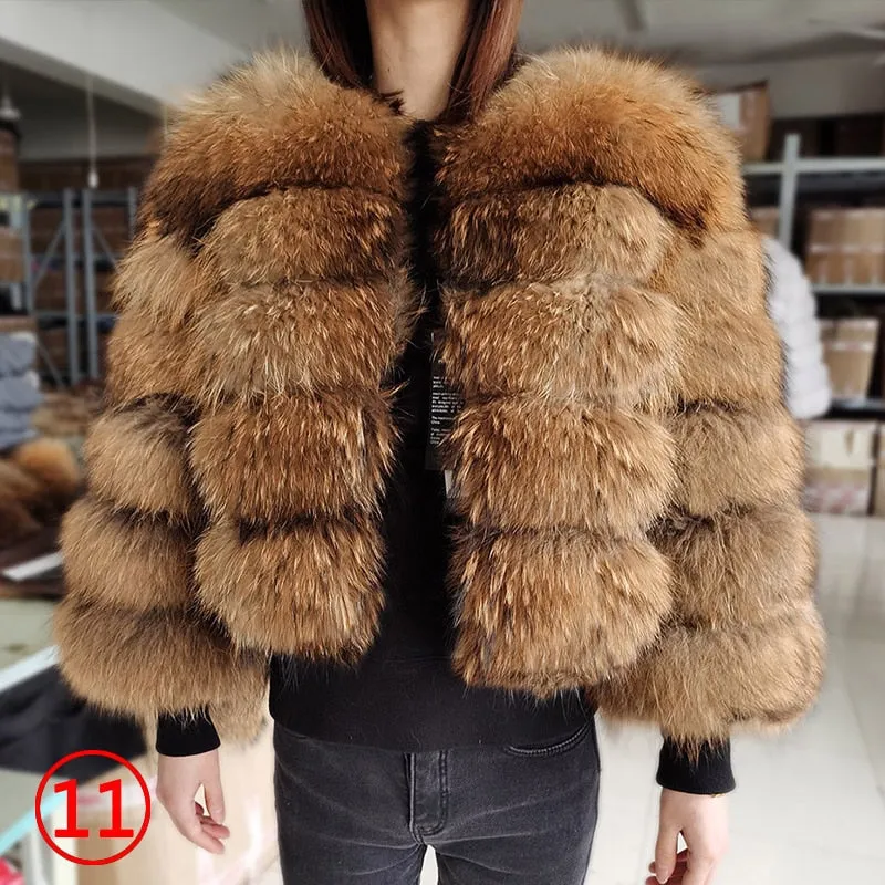 Genuine Women's Short Real Fox Fur Vests, Coats & Hooded Jackets