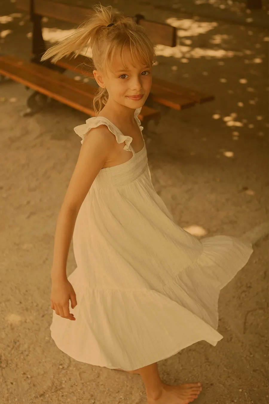 Girls Dress Louis Louise Merveilleuse Off White