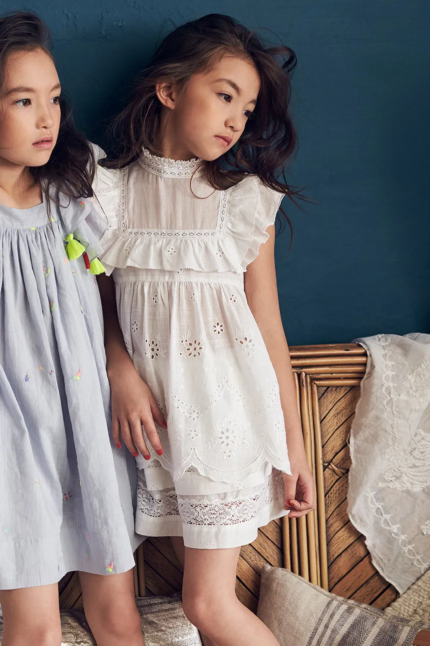 Girls White Shirt Nellystella Eden Ruffle (Size 2 left)