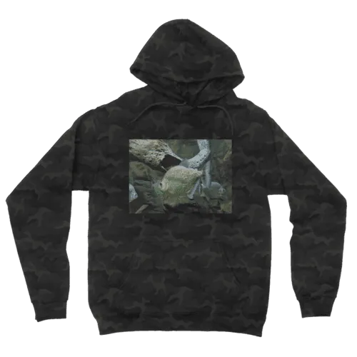 Glitter Green Fish Camouflage Adult Hoodie