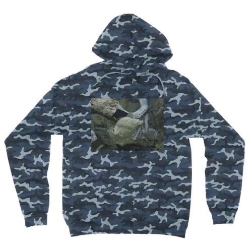 Glitter Green Fish Camouflage Adult Hoodie