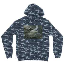 Glitter Green Fish Camouflage Adult Hoodie