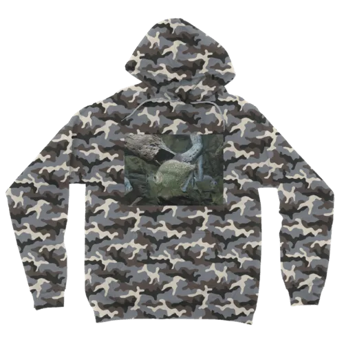 Glitter Green Fish Camouflage Adult Hoodie