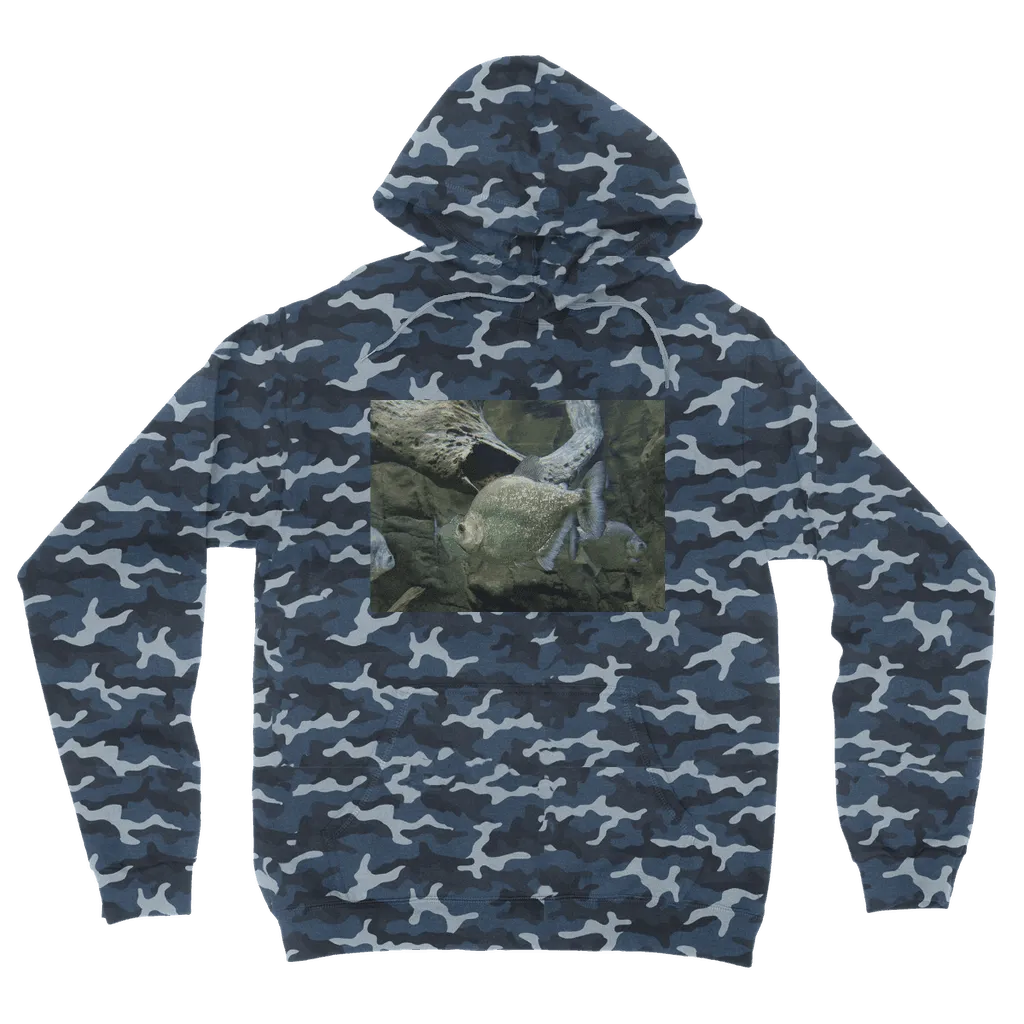 Glitter Green Fish Camouflage Adult Hoodie