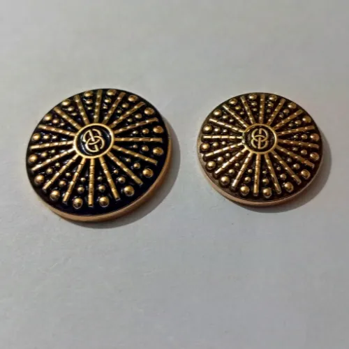 Golden Black Chakra Designer Metal Buttons