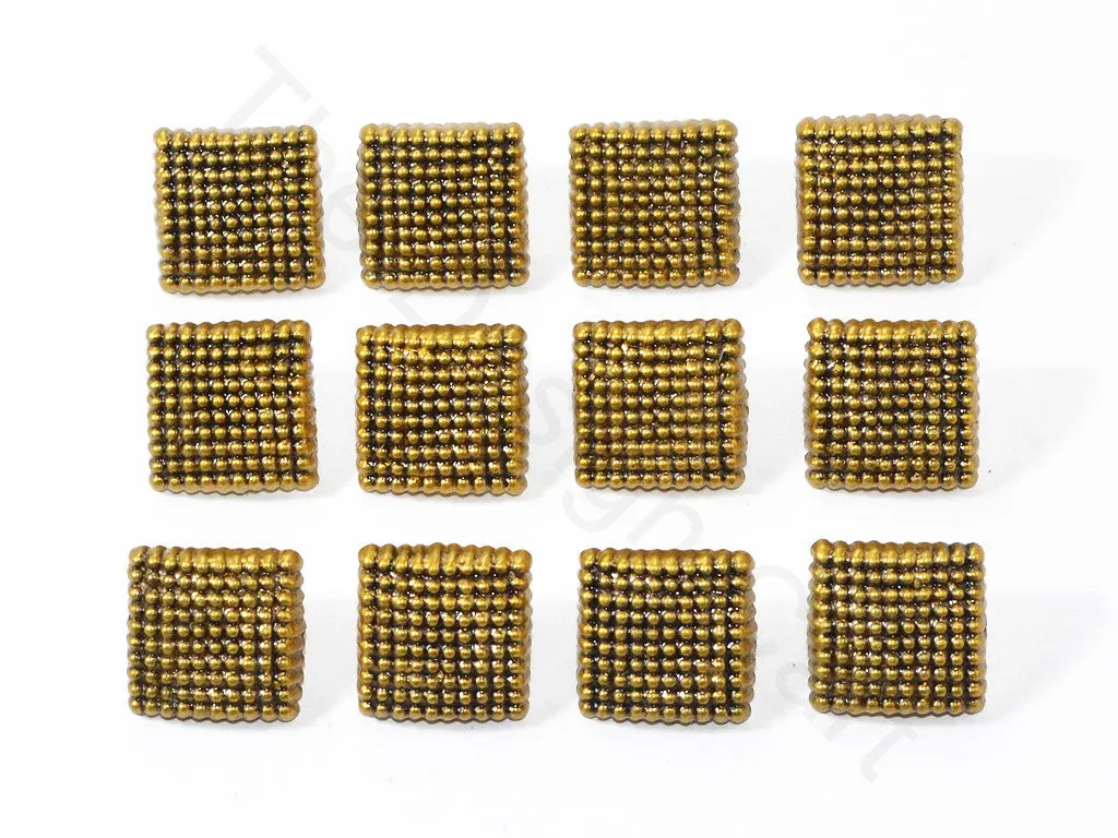 Golden Square Textured Coat Buttons