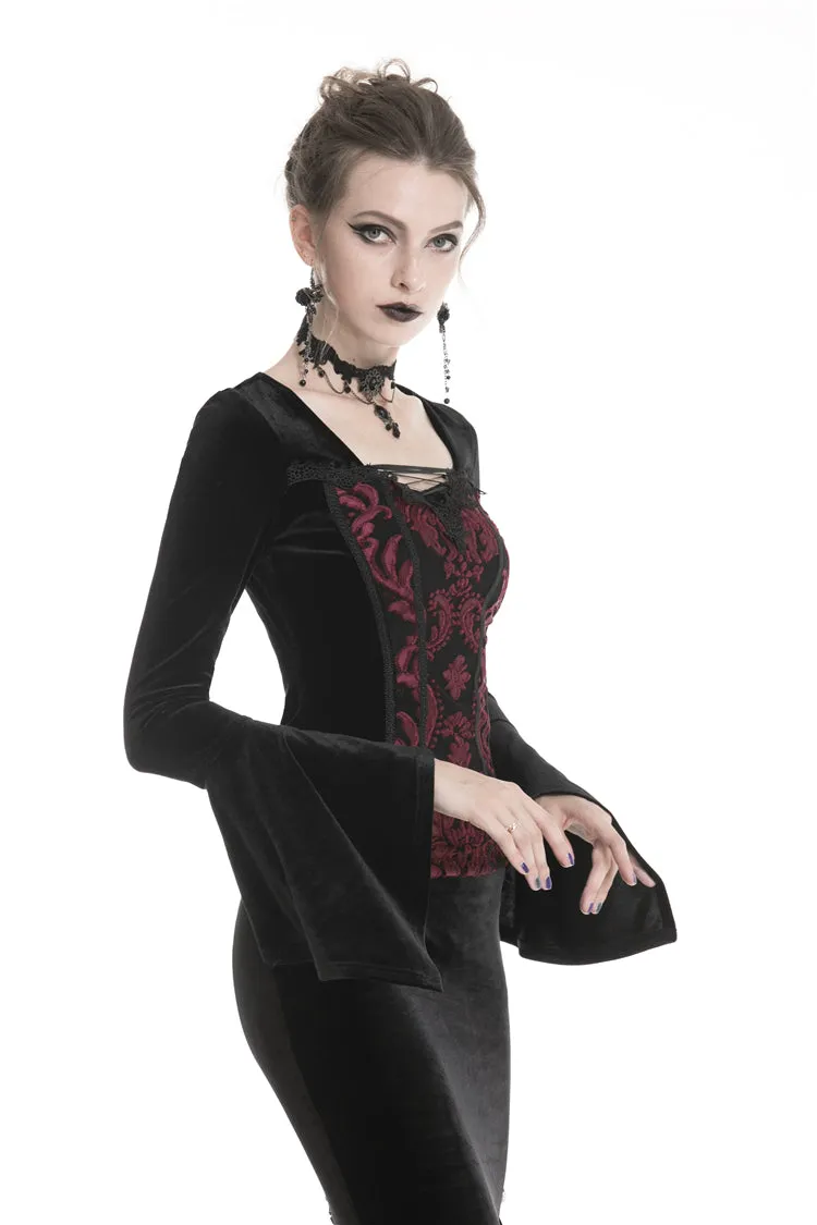 Gothic victorian Black and red T-shirt TW216