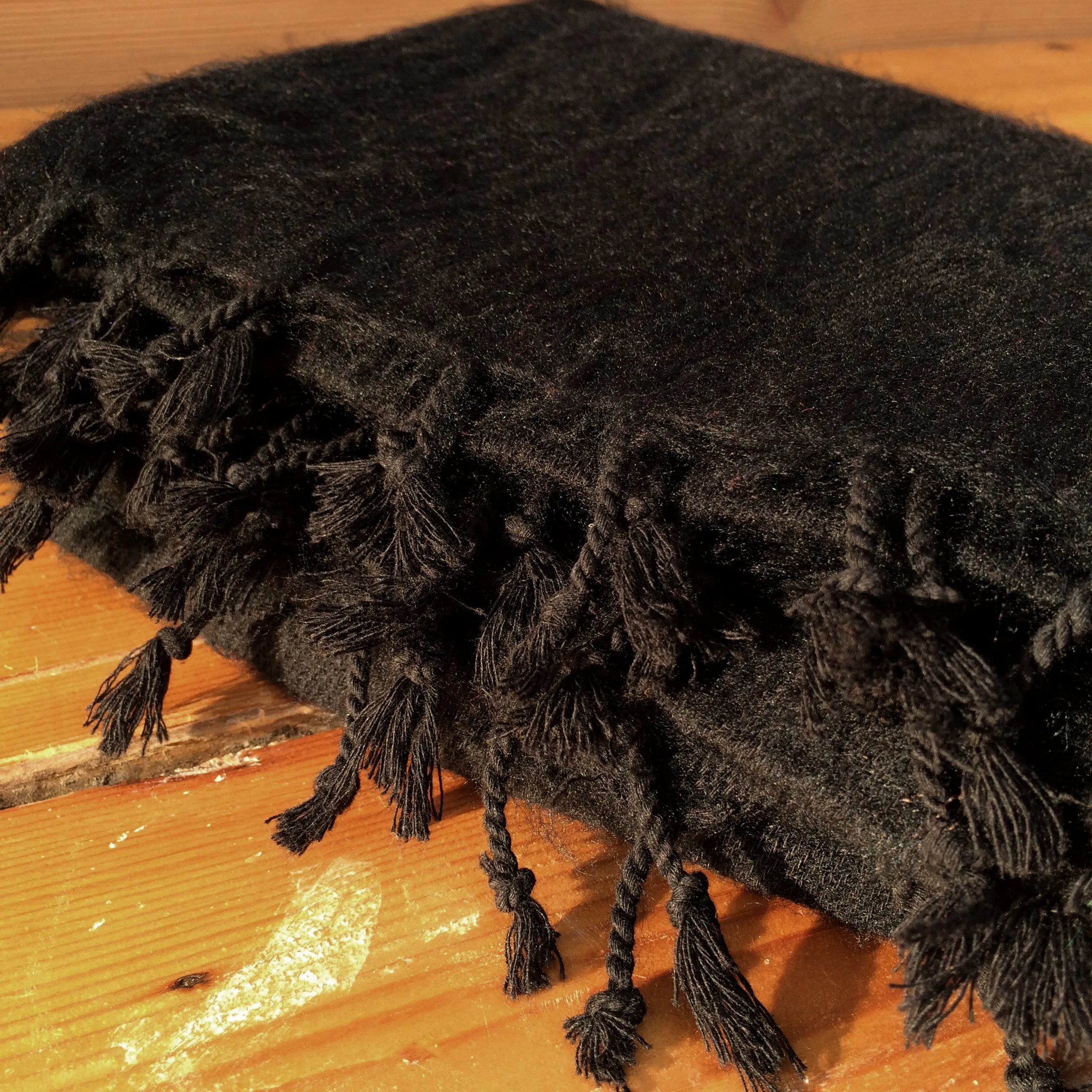 Handmade Nepalese 'Yak Wool' Shawl Charcoal Black Oversized Scarf / Yoga Blanket