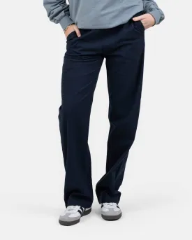 Heavyweight Linen Pants High-waisted Navy