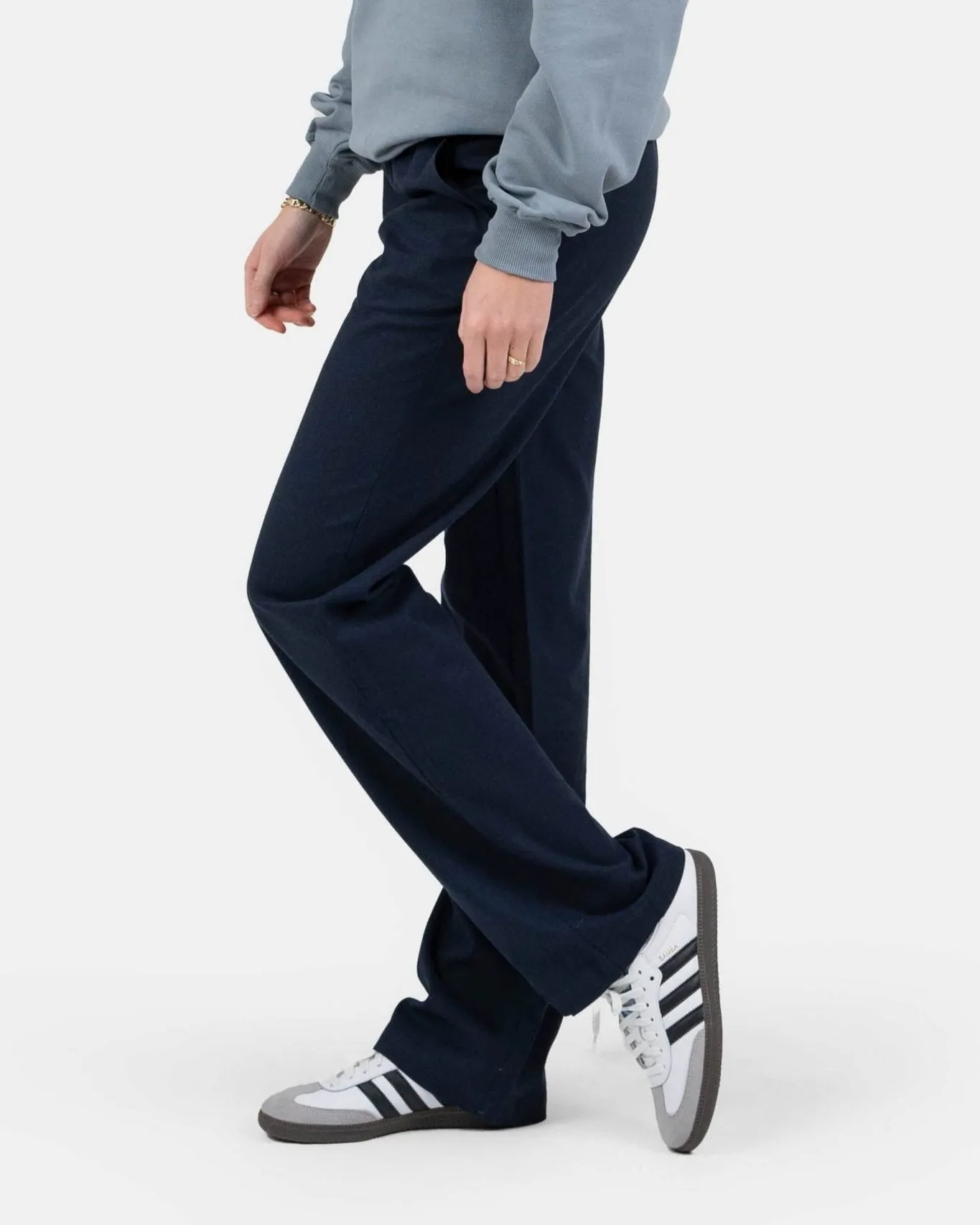 Heavyweight Linen Pants High-waisted Navy