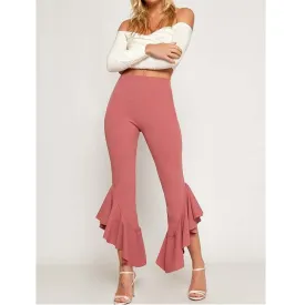 High Waist Ruffled Trousers