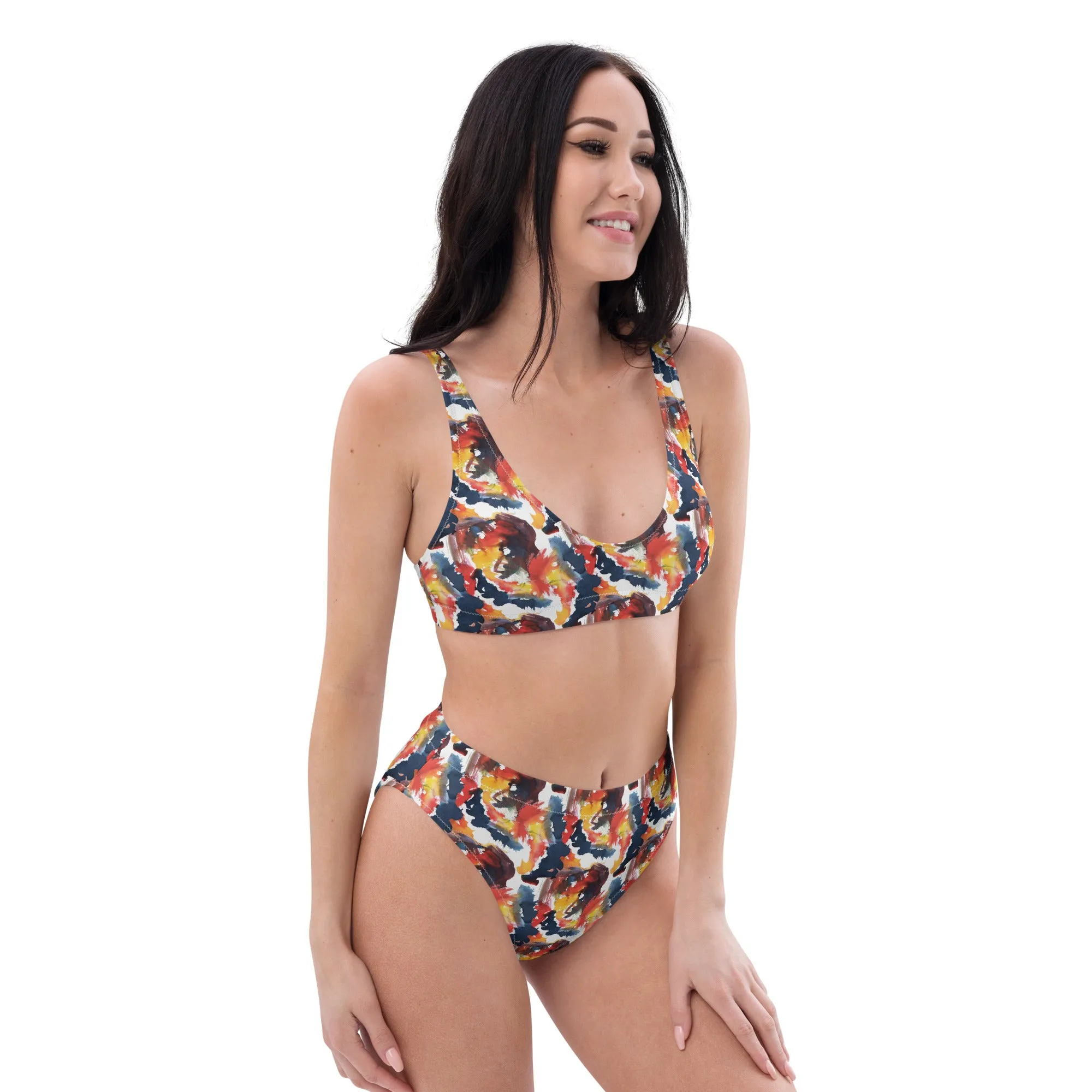 High Waisted Bikini Womens (Glamourange Luxury Bikini High Waisted - 0050 Patterns Model)