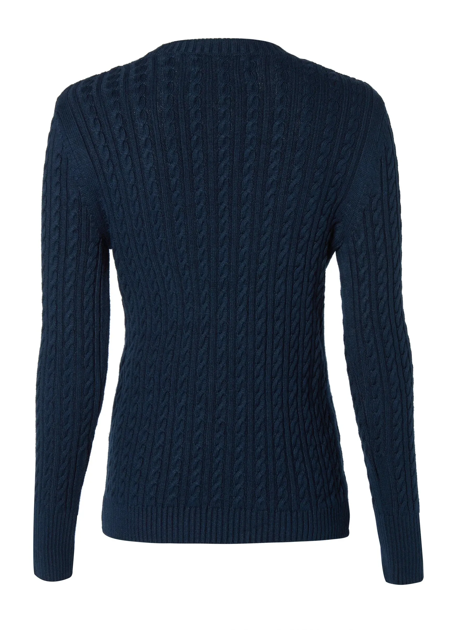 Holland Cooper Seattle Cable Crew Knitwear in Ink Navy