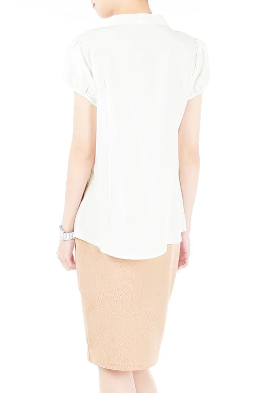 Illicit Irony Work Blouse - White