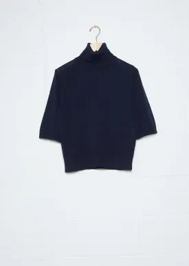 Inber Short Sleeve Roll Neck — Dark Navy