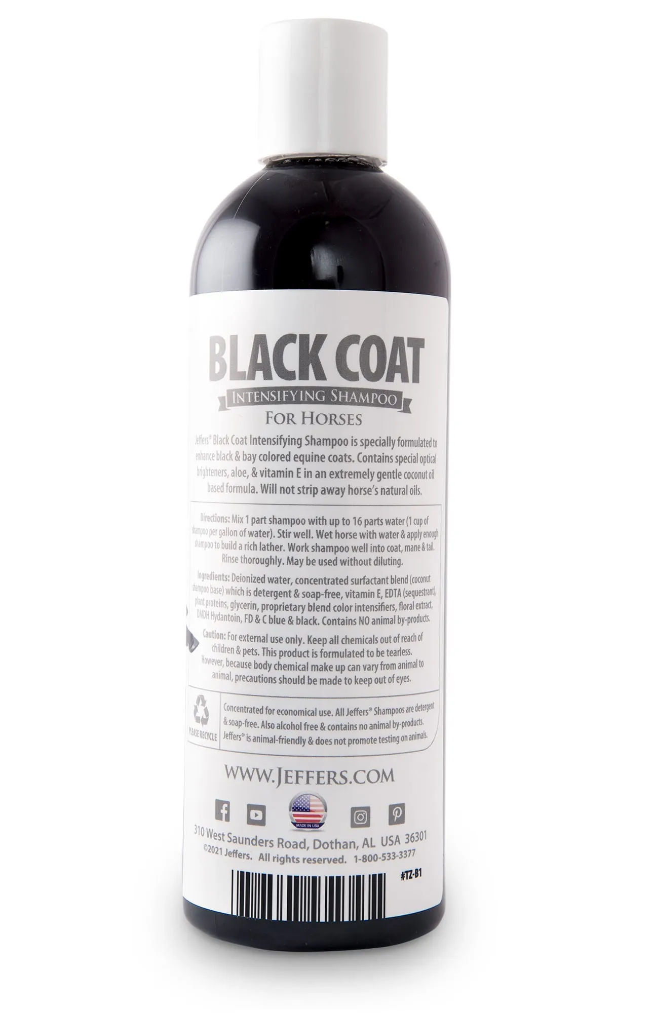 Jeffers Black Coat Intensifying Horse Shampoo for Black & Bay Coats