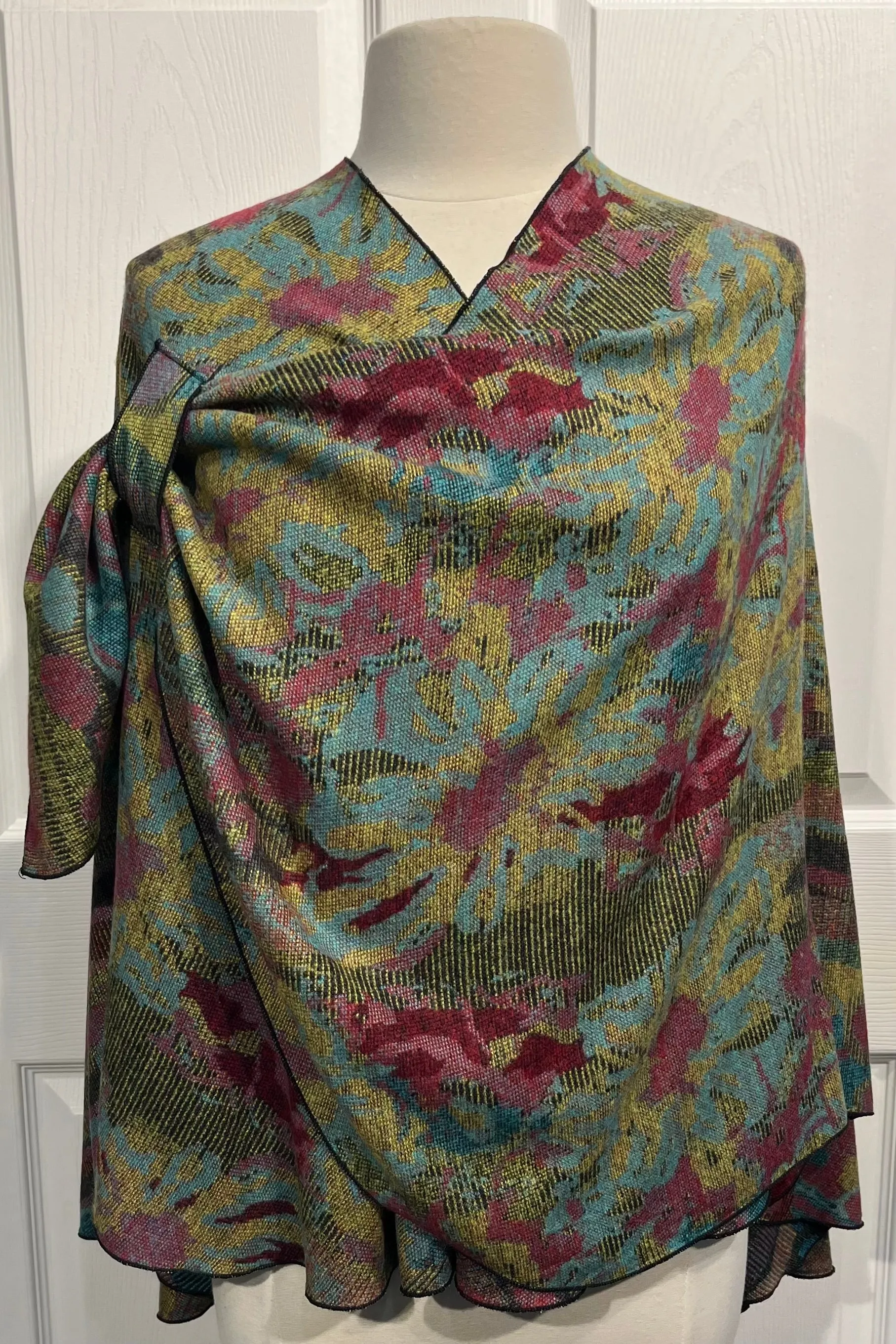 Jewel Tones Reversible Cashmere Shawl