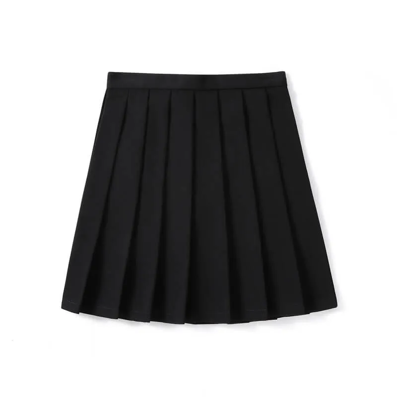 JK pure color school uniform skirt