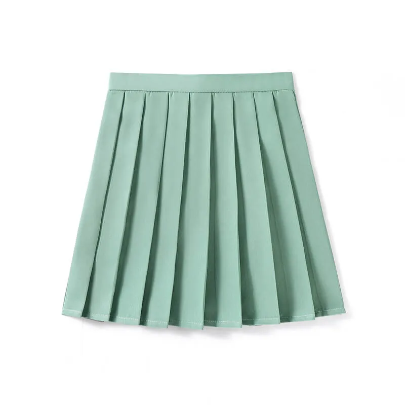 JK pure color school uniform skirt