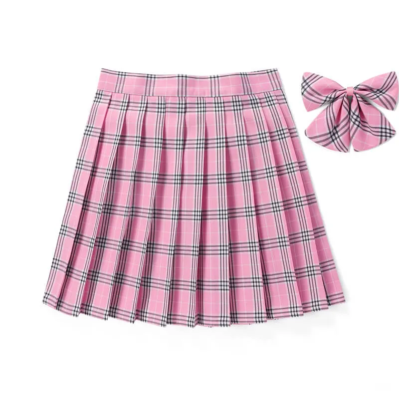 [JK Skirt Bow] 48cm vintage plaid uniform skirt