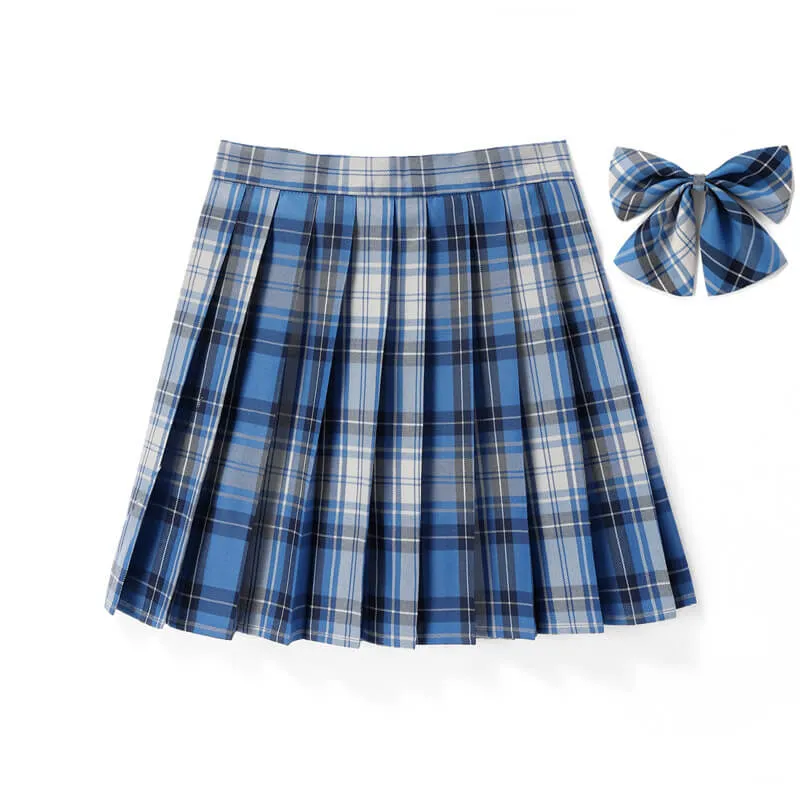 [JK Skirt Bow] 48cm vintage plaid uniform skirt