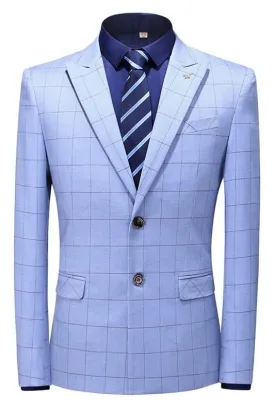 Julian Sky Blue Fancy Two-Piece Peaked Lapel Business Suit