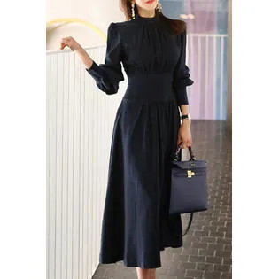 Ketty More Women Stylish Solid Pattern Trumpet Sleeve Fashion Dress - KMWDC8918