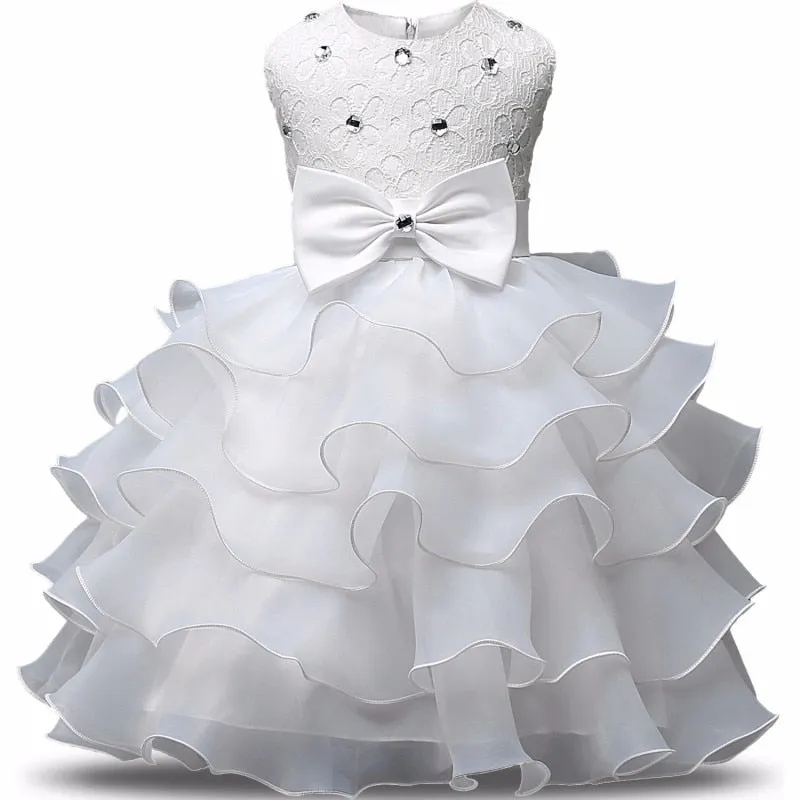 Kids Girls Summer Ball Gown Party Evening Bow Princess Dresse - KGD8350