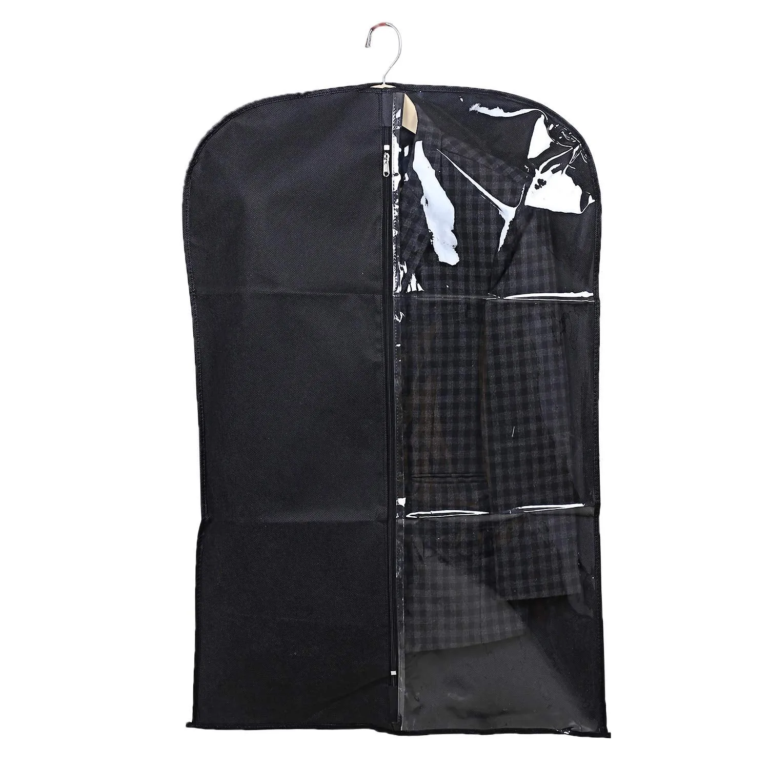 Kuber Industries 12 Pieces Half Transparent Non Woven Men's Coat Blazer Suit Cover (Grey & Black & Brown) -CTKTC41658