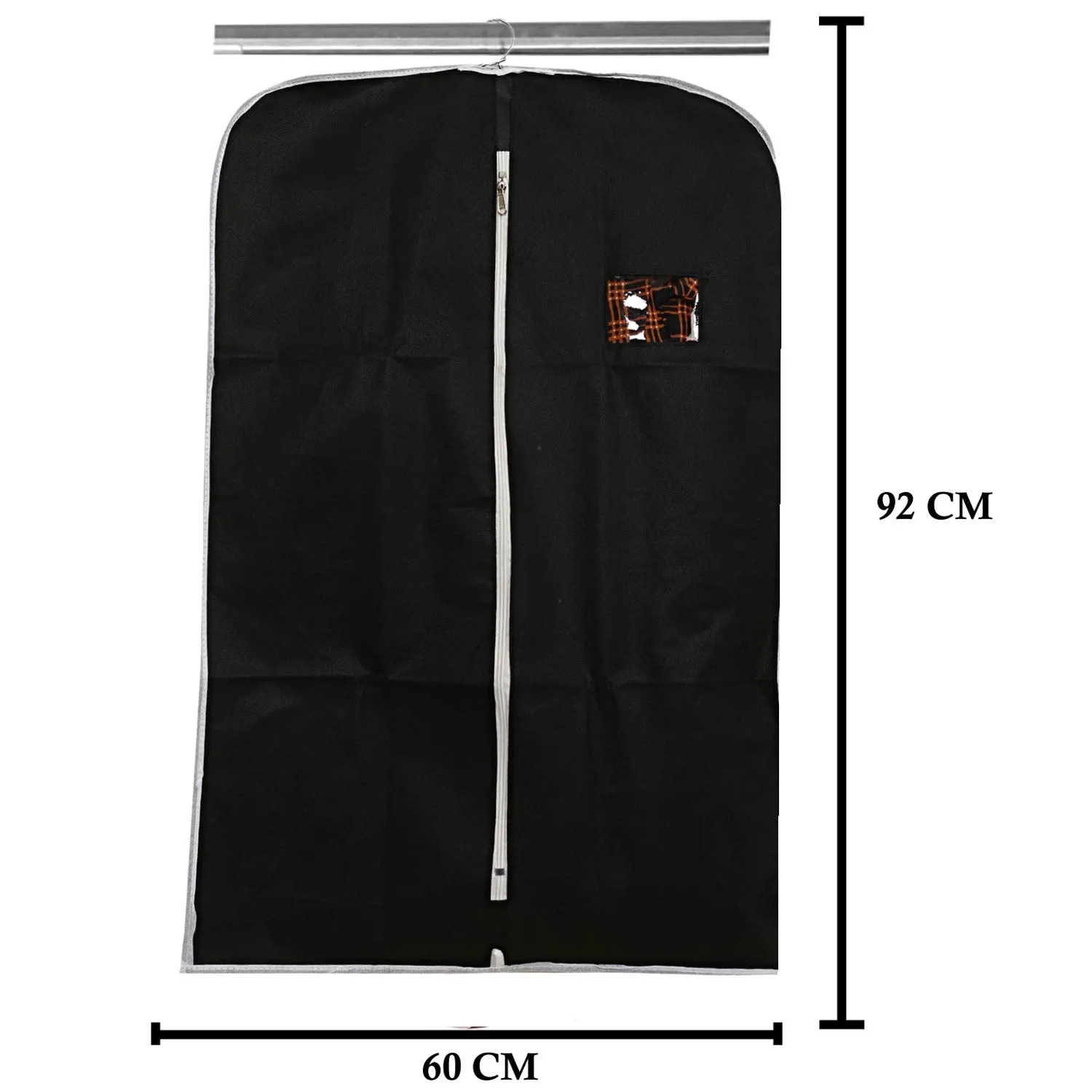 Kuber Industries 3 Piece Non Woven Coat/Blazer Cover, Black